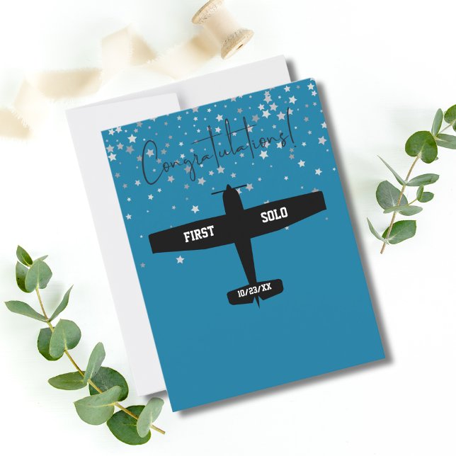 Postal Piloto Estudiante Primer Vuelo Solo en Avión Felic (Subido por el creador)