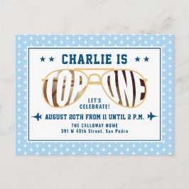 Postal Piloto piloto de combate Blue TopOne con tema de p