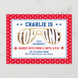 Postal Piloto piloto de combate Red TopOne con tema de pr