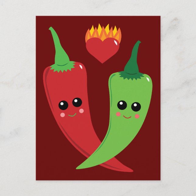 Postal Pimiento Picante Kawaii (Anverso)