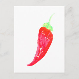 Postal Pimientos de chile rojo pintados a mano con acuare