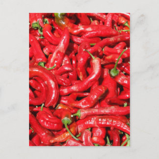 Postal Pimientos de pollo calientes rojos al aire libre e