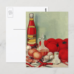 Postal Pimientos de tomate de comida italiana de cosecha