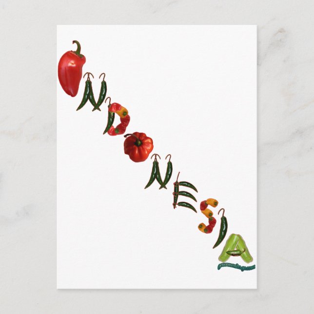 Postal Pimientos indonesios (Anverso)