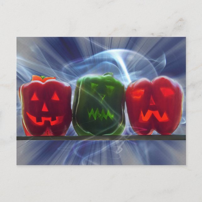 Postal Pimientos Jack O Lantern (Anverso)