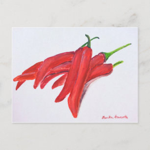 Postal Pimientos picantes rojos