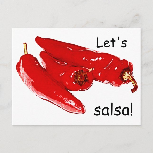 Postal pimientos rojos vamos a salsa (Anverso)