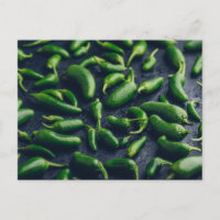 Pimientos verdes de Jalapeno sobre fondo concreto