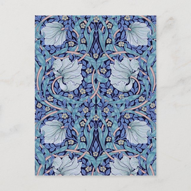 Postal Pimpernel Azul, William Morris (Anverso)