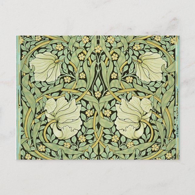 Postal Pimpernel (verde) de William Morris (Anverso)