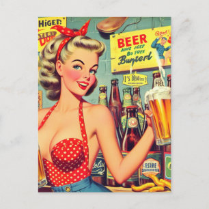 Postal Pin de cerveza de cosecha