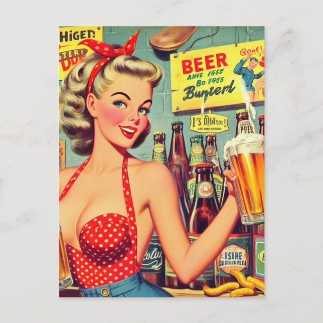 Postal Pin de cerveza de cosecha (Anverso)