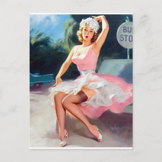 Postal Pin de parada de autobús para arriba (Anverso)