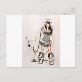 Postal Pin del Inuit encima del chica