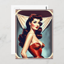 Pin Up Art, Postcard for Postcross