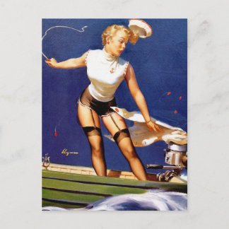 Postal Pin-Up de Boating