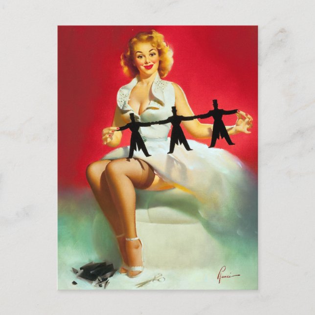 Postal Pin Up de corte (Anverso)