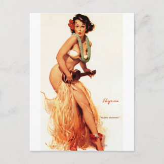 Postal Pin Up De Hawaii