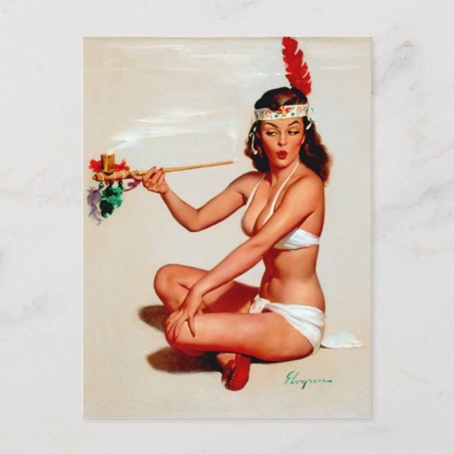 Postal Pin-up de tubería de paz (Anverso)