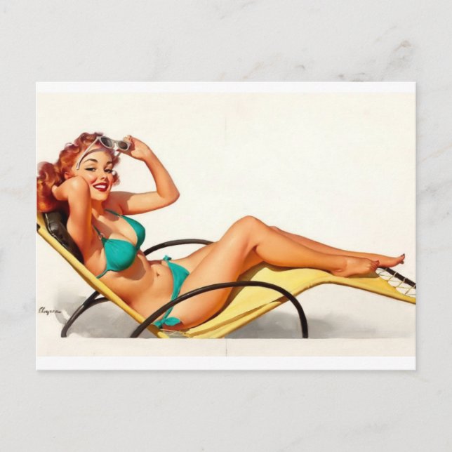 Postal Pin Up De Verano (Anverso)
