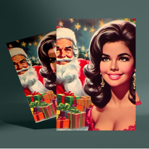 Postal Pin-up Navideño Vintage