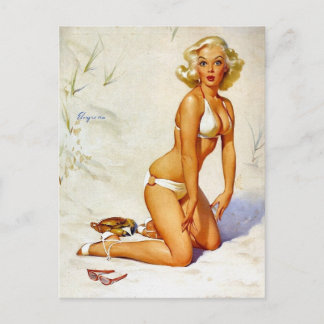 Postal Pin-Up on the Beach
