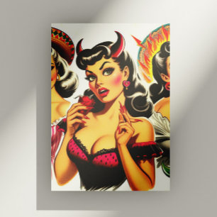 Postal Pin-up Retro Devilish