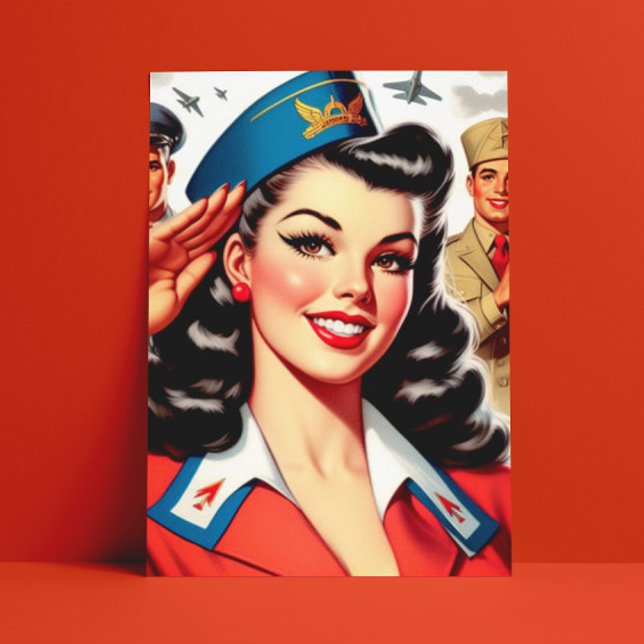 Postal Pin-up retro uniforme (Subido por el creador)