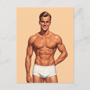 Postal Pin-Up Vigor en Ilustración Clásica