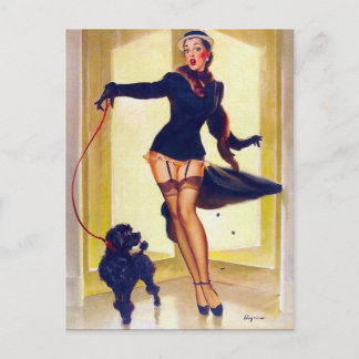 Postal Pin-Up with Poodle