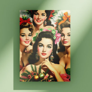 Postal Pin-ups Navideños Retro