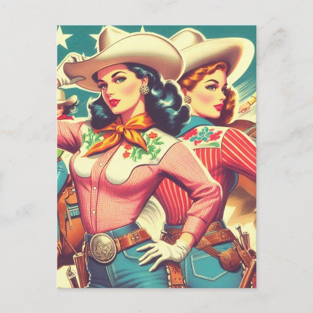 Postal Pin-ups Retro Cowgirls (Anverso)