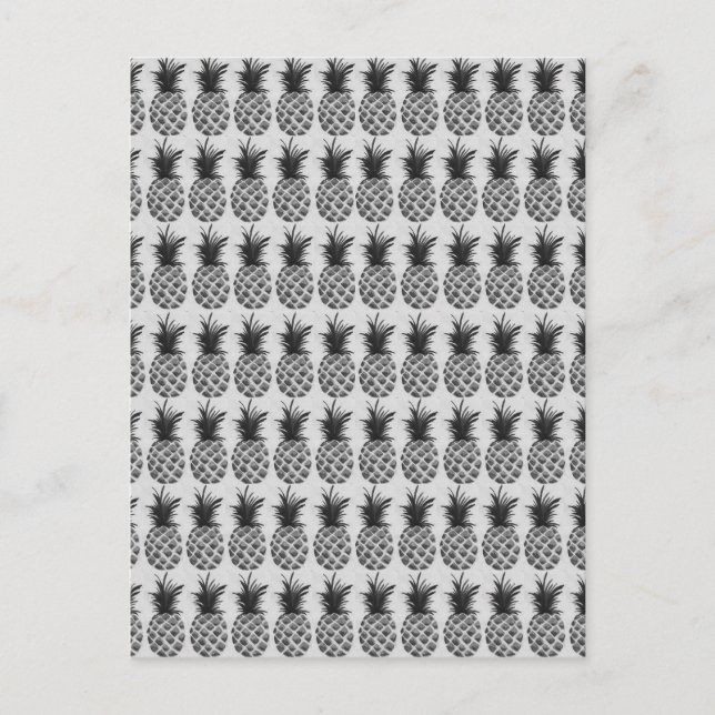 Postal Piña blanca y negra (Anverso)