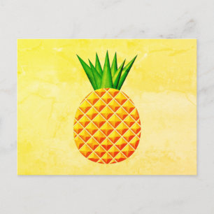 Postal Piña En Amarillo Y Verde