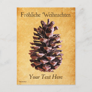 Postal Piña en papel vintage - Fröhliche Weihnachten