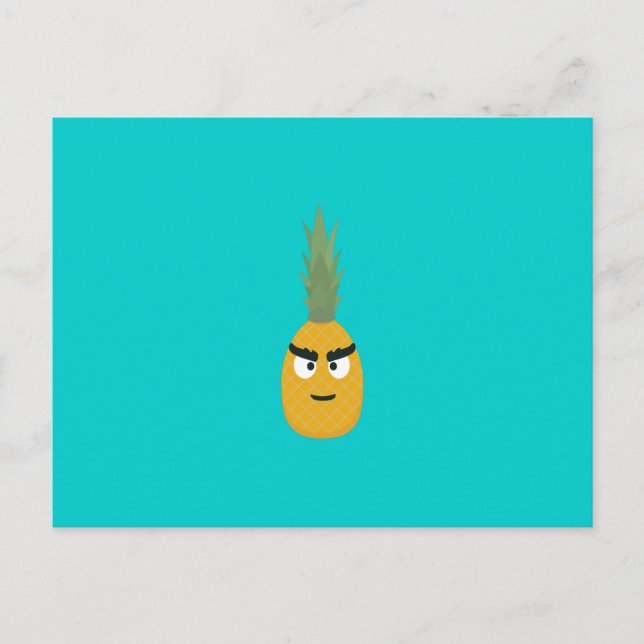 Postal piña enojada (Anverso)