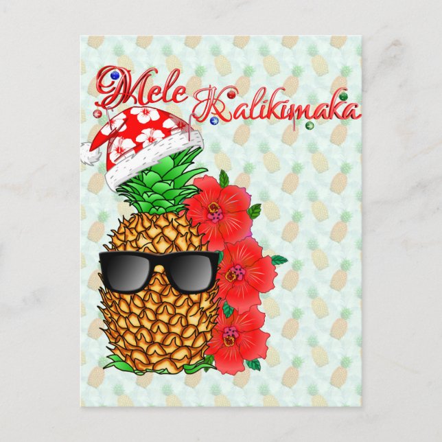 Postal Piña Mele Kalikimaka (Anverso)