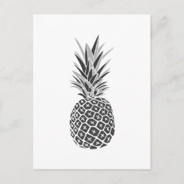 Postal Piña negra y blanca minimalista
