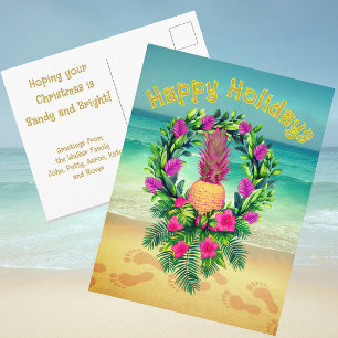 Postal Piña Tropical Personalizada de Navidad