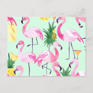 Postal Pinapple Flamingo