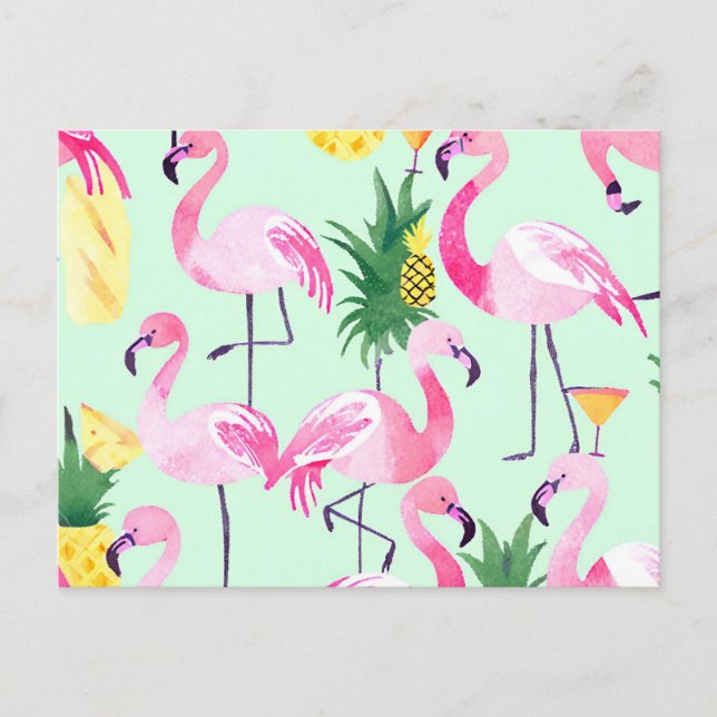 Postal Pinapple Flamingo (Anverso)