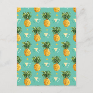 Postal Piñas Brillantes En Patrón Geométrico