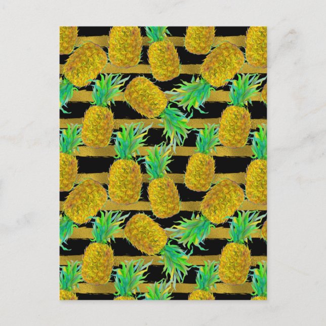 Postal Piñas Doradas En Rayas (Anverso)