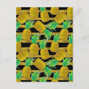 Postal Piñas Doradas En Rayas