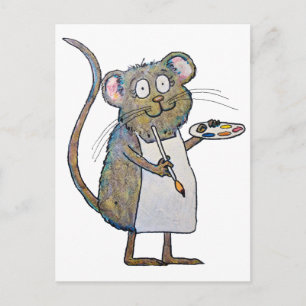 Postal Pincel captador de ratón de arte Rat Artista de ce