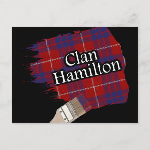 Postal Pincel de la Tartán Escocesa del Clan Hamilton