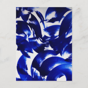 Postal Pincel de luz azul cielo abstracto pinceladas pint