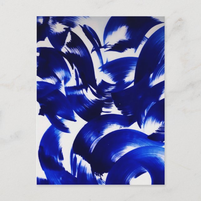 Postal Pincel de luz azul cielo abstracto pinceladas pint (Anverso)
