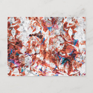 Postal Pincel de pintura rojo arte digital abstracto