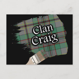 Postal Pincel de Tartán Escocés del Clan Craig